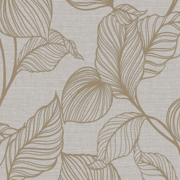 Non-woven wallpaper Leaves, wallpaper with a vinyl surface 111298, Botanica, Vavex