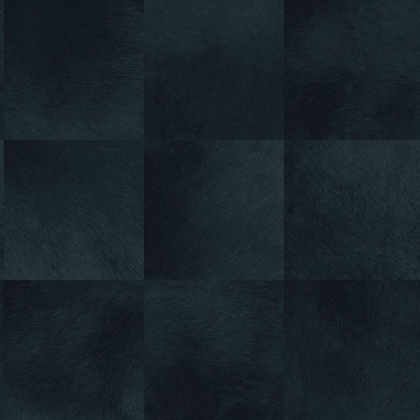 Dark blue non-woven wallpaper, square pattern of imitation fur 347800, Luxury Skins, Origin