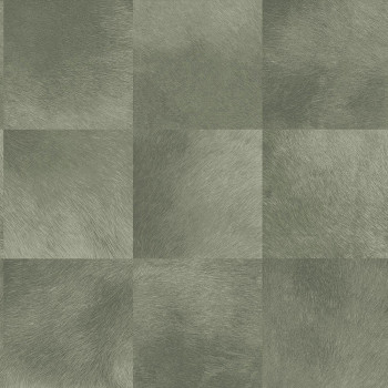 Gray non-woven wallpaper, square pattern of imitation fur 347797, Luxury Skins, Origin