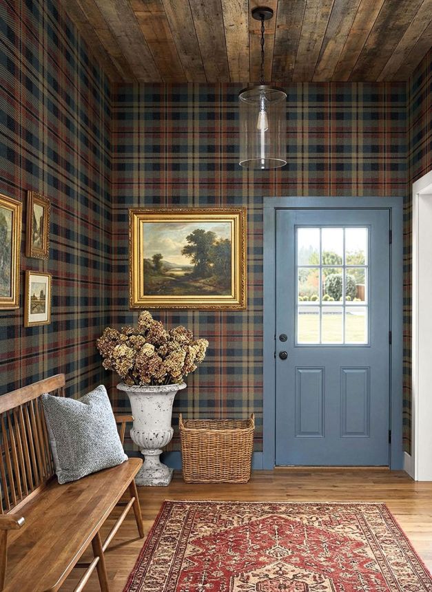 Dundee Wallpaper, Blue, Beige, CA10111, Carl Robinson Edition 24: The Highlands