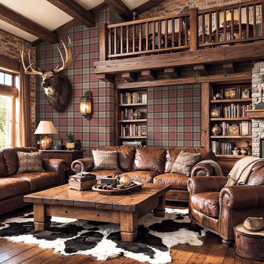 Stirling Wallpaper, Red, Beige, CA10411, Carl Robinson Edition 24: The Highlands