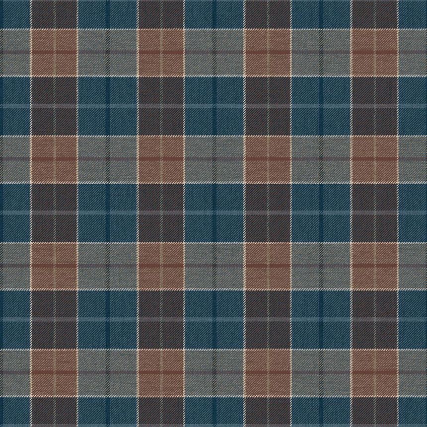Melrose Wallpaper, Blue and Brown, CA10512, Carl Robinson Edition 24: The Highlands