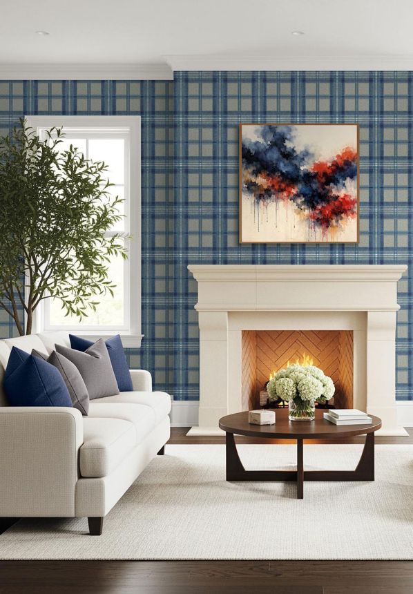 Berwick Wallpaper, Blue, CA10702, Carl Robinson Edition 24: The Highlands