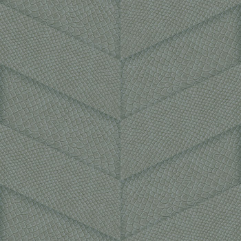 Gray-green non-woven wallpaper, parquet leather pattern 347791, Luxury Skins, Origin