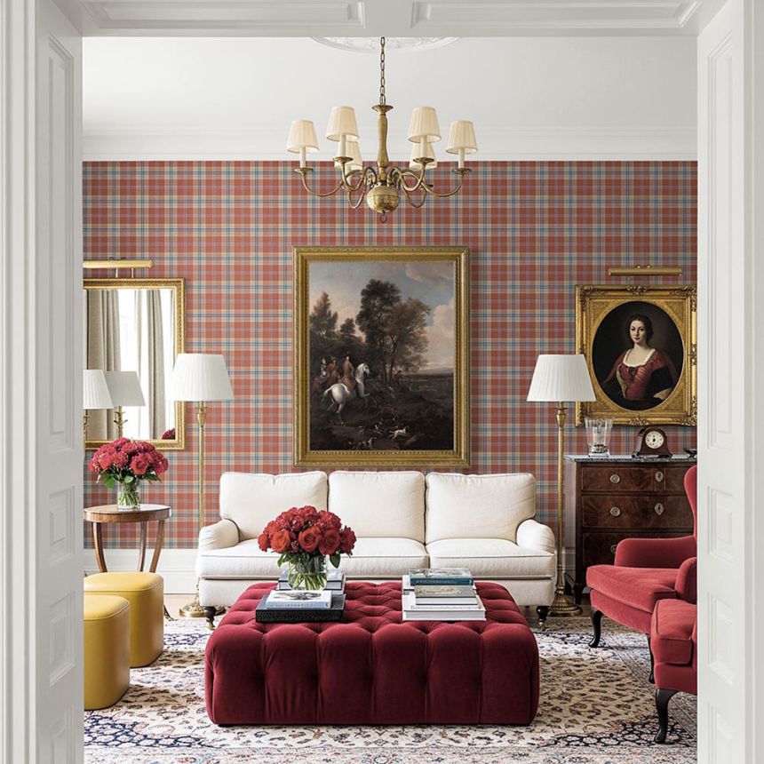 Inveraray Wallpaper, Red, Blue, CA10901, Carl Robinson Edition 24: The Highlands