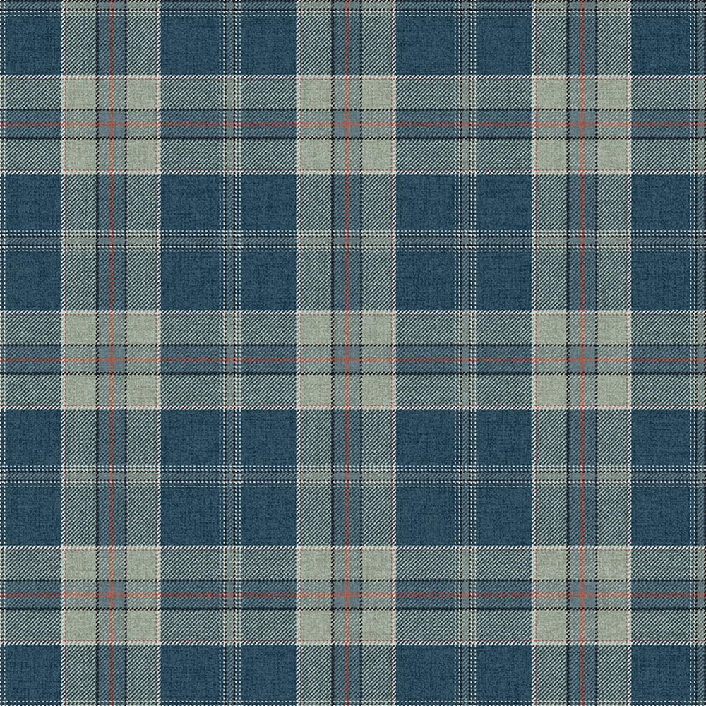 Inveraray Wallpaper, Blue, Gray-Green, CA10902, Carl Robinson Edition 24: The Highlands