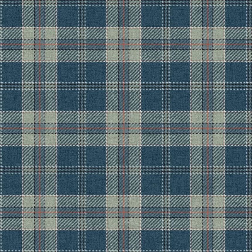 Inveraray Wallpaper, Blue, Gray-Green, CA10902, Carl Robinson Edition 24: The Highlands