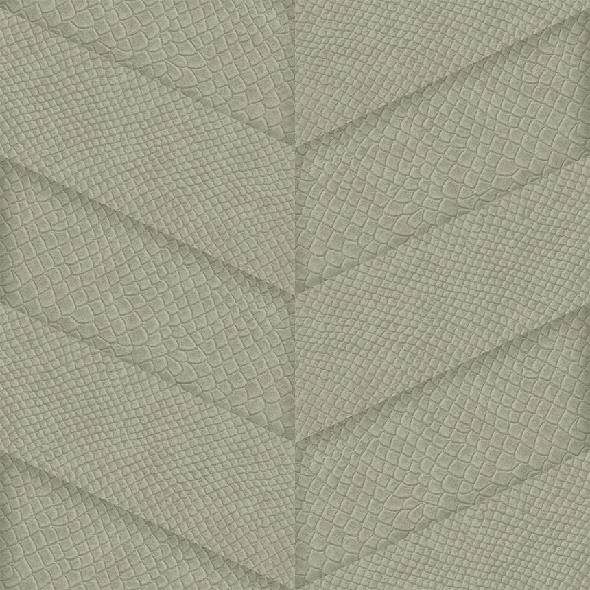 Gray-beige non-woven wallpaper, parquet leather pattern 347790, Luxury Skins, Origin