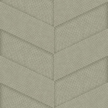 Gray-beige non-woven wallpaper, parquet leather pattern 347790, Luxury Skins, Origin