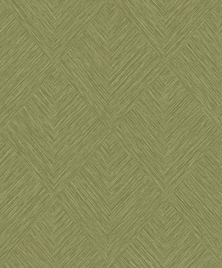 Non-woven wallpaper, green, geometric, PW3007, Precious Weaves, Grandeco   OPENED