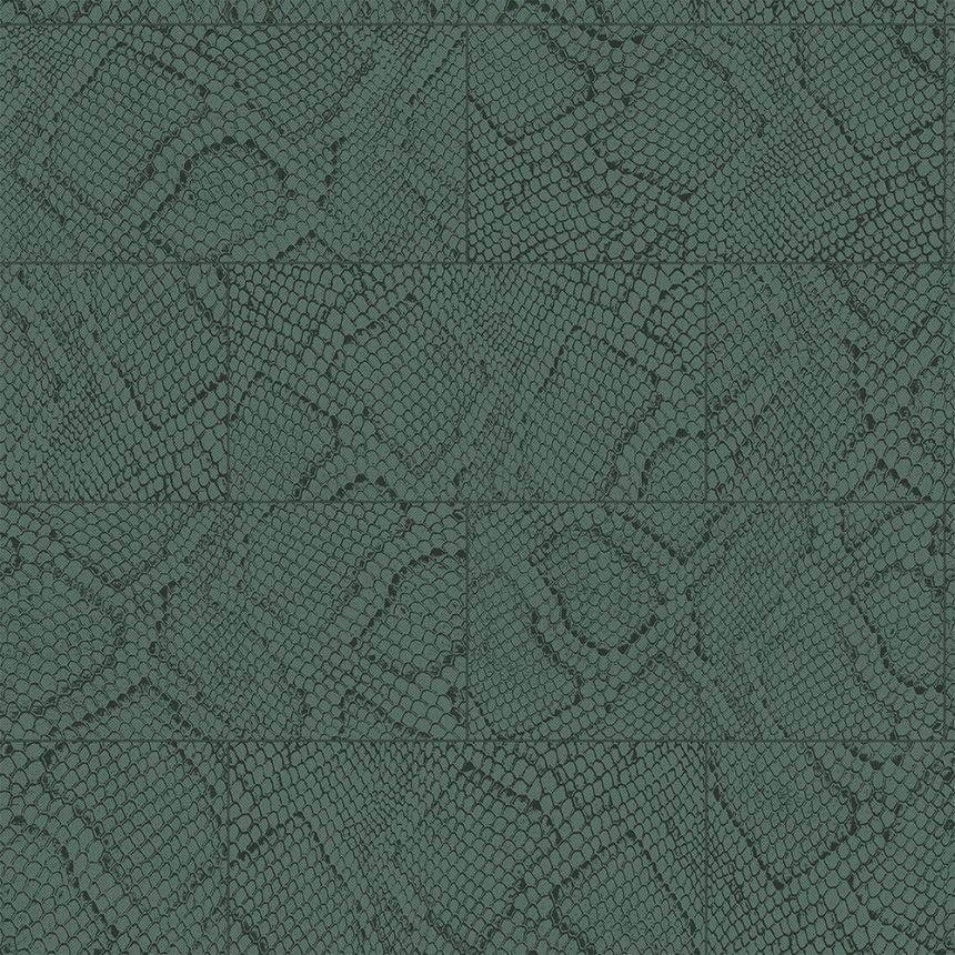 Green non-woven wallpaper, snakeskin pattern 347788, Luxury Skins, Origin