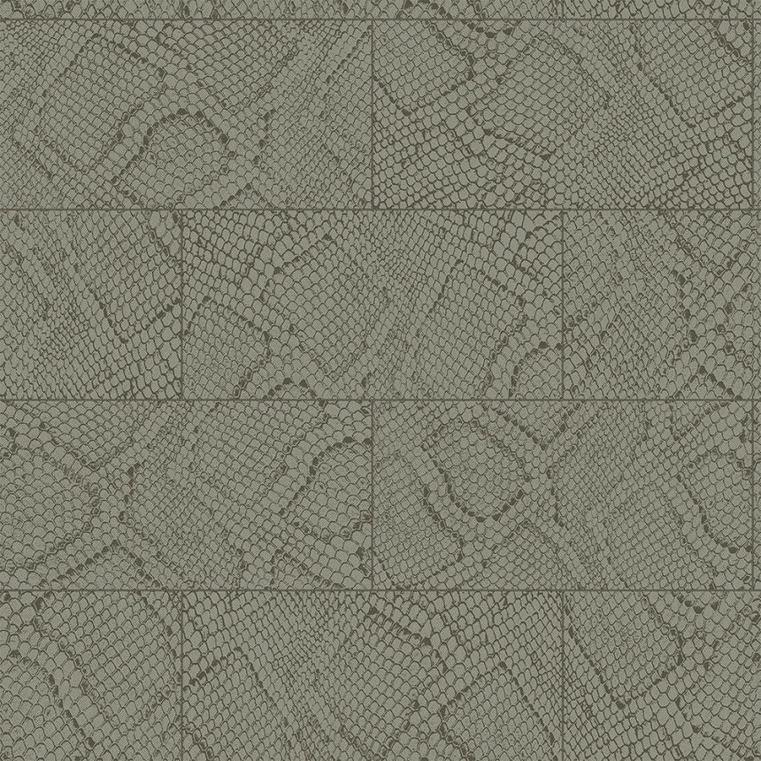 Non-woven gray wallpaper, snakeskin pattern 347785, Luxury Skins, Origin