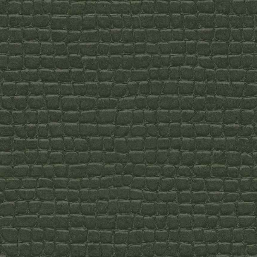 Non-woven green wallpaper, imitation crocodile skin 347781, Luxury Skins, Origin