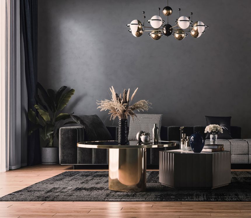 Plaster-effect wallpaper, anthracite, 82430, Pia, Novamur