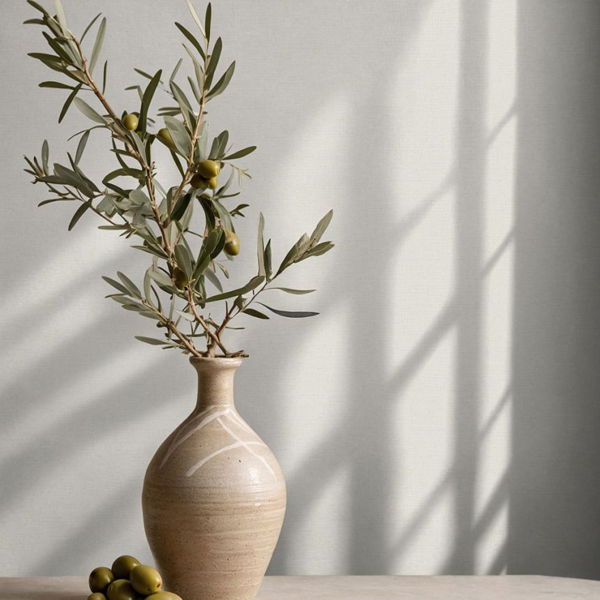 Wallpaper with a fabric texture, cream, 82513, Pia, Novamur