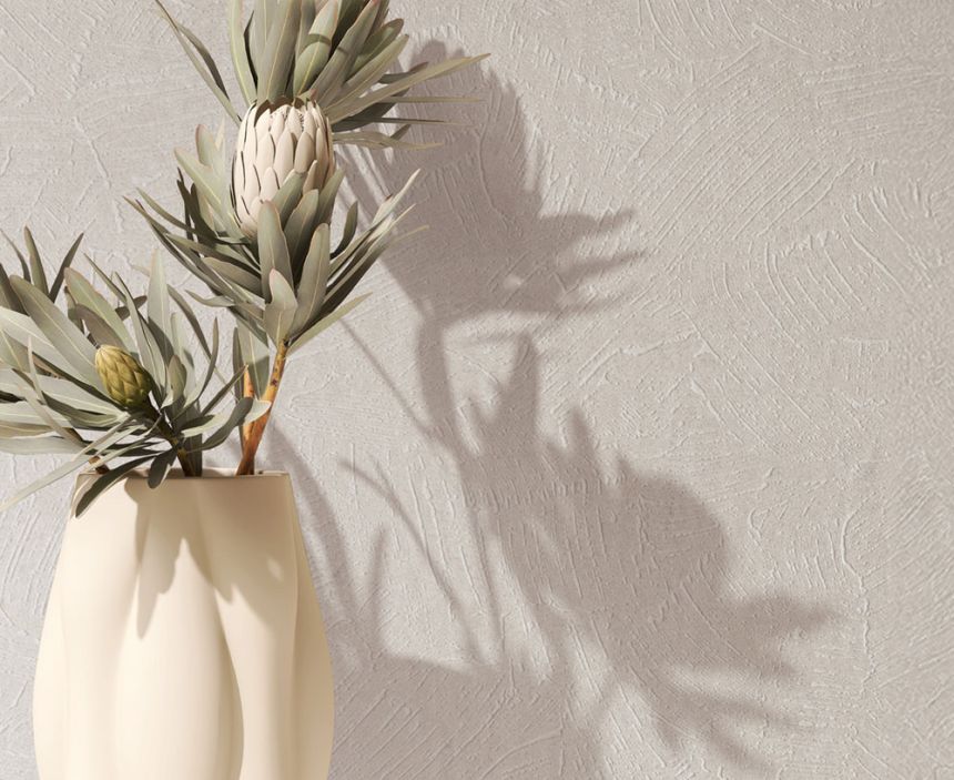 Wallpaper with a trowel-finish look, cream, 82566, Pia, Novamur