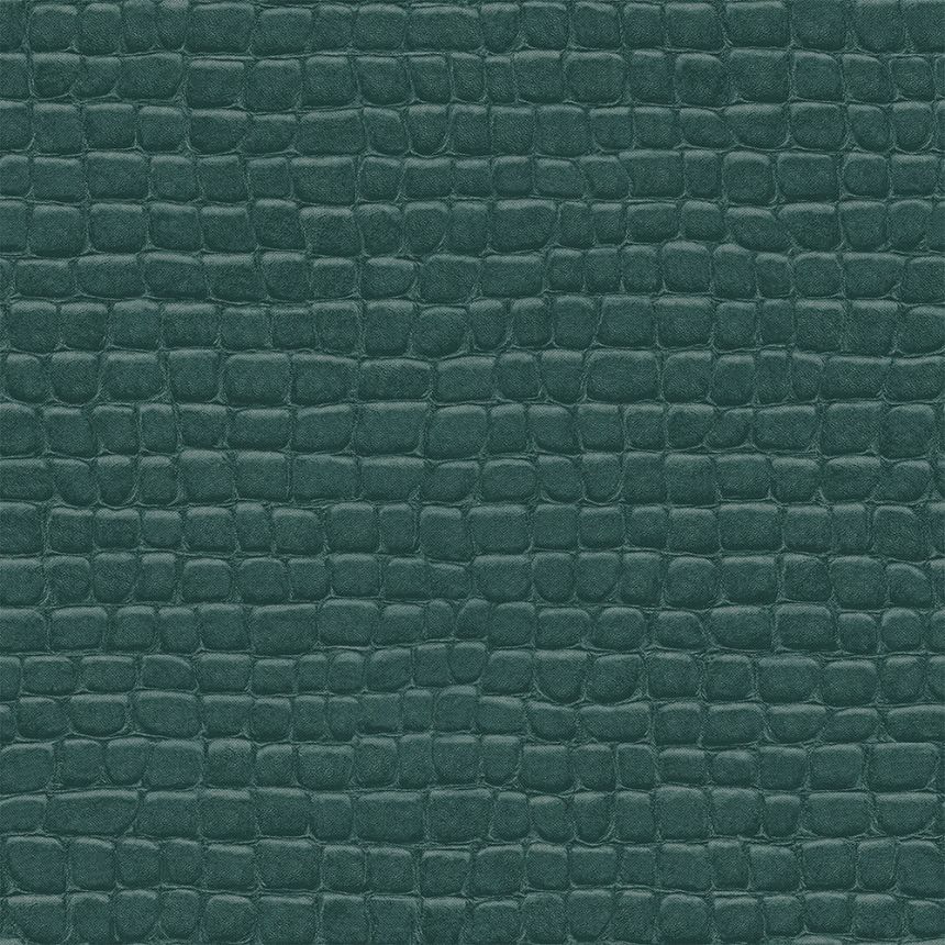 Non-woven green wallpaper, imitation crocodile skin 347780, Luxury Skins, Origin