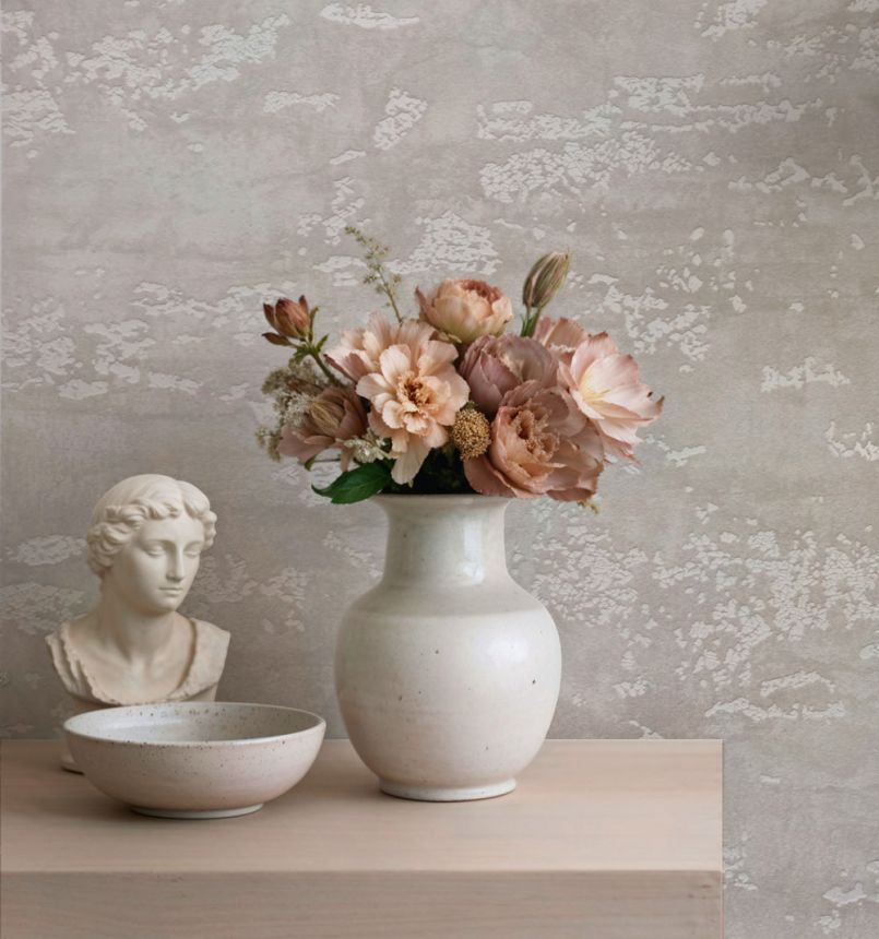 Plaster-effect wallpaper, cream, 82570, Pia, Novamur
