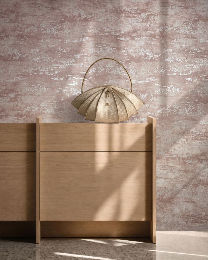 Plaster-effect wallpaper, brown-pink, 82572, Pia, Novamur