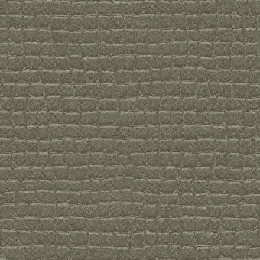 Non-woven brown wallpaper, imitation crocodile skin 347779, Luxury Skins, Origin