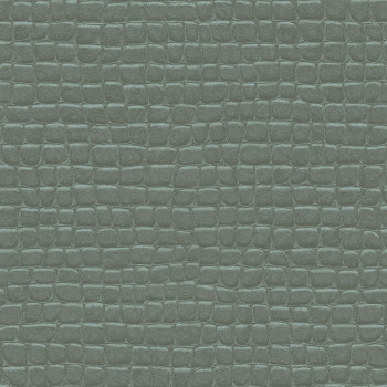 Gray-green non-woven wallpaper, imitation crocodile skin 347778, Luxury Skins, Origin