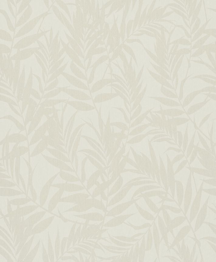 Leaf-patterned wallpaper, beige-cream, 82591, Pia, Novamur
