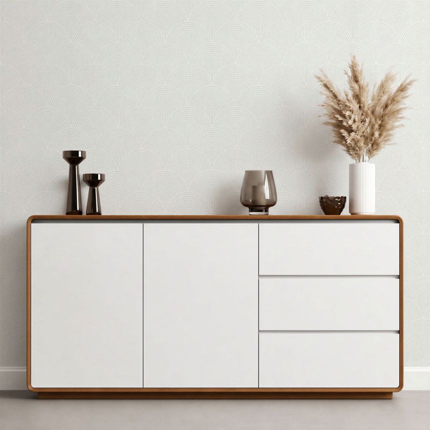3D geometric wallpaper, white, 82593, Pia, Novamur