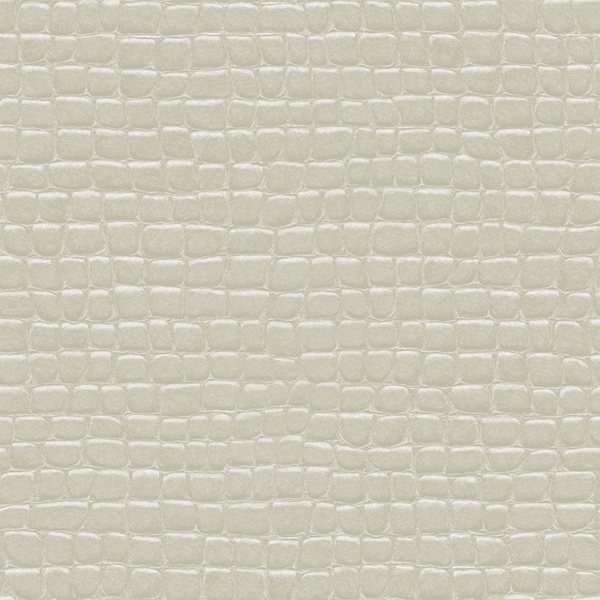Gray-beige non-woven wallpaper, imitation crocodile skin 347777, Luxury Skins, Origin