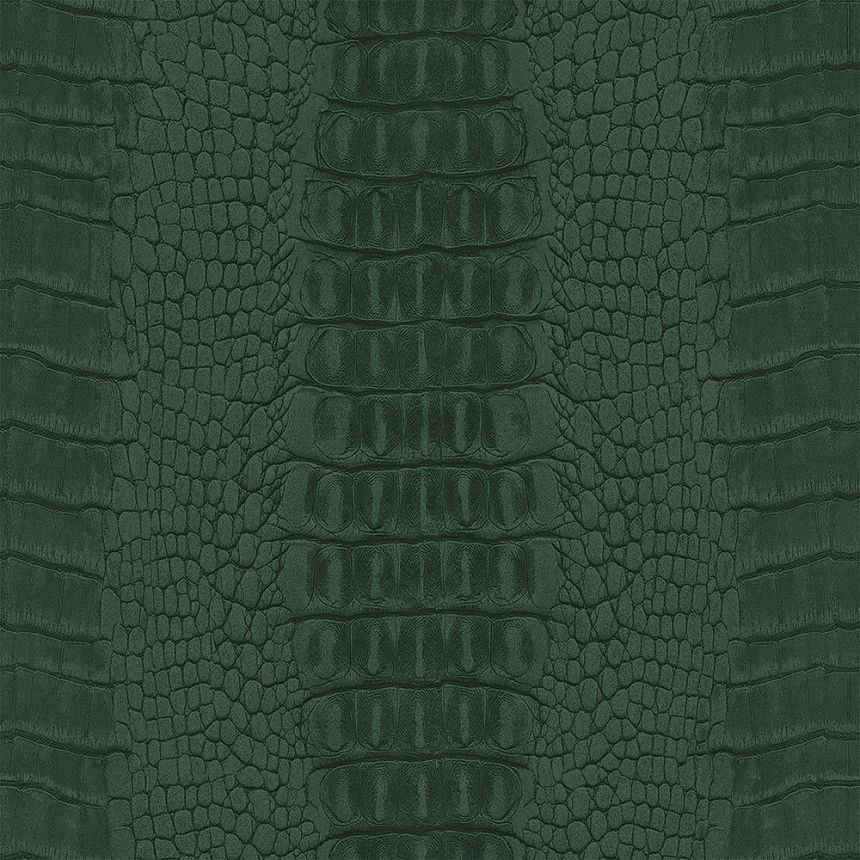 Non-woven wallpaper green, imitation crocodile skin 347776, Luxury Skins, Origin