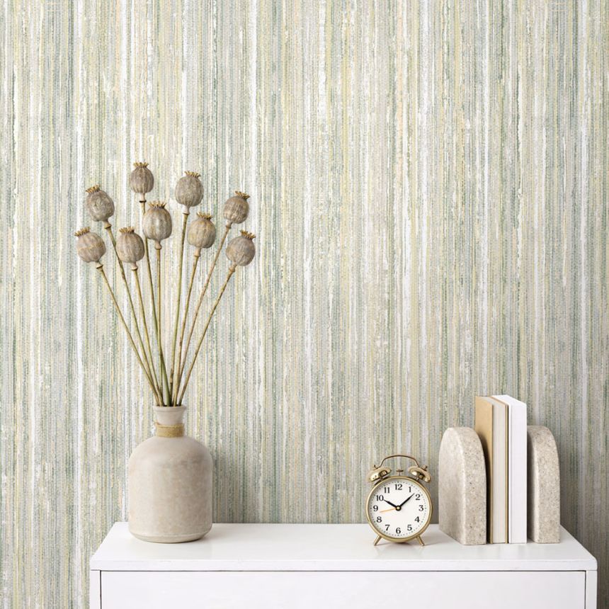 Wood-look wallpaper, green, beige, 89049, Pia, Novamur