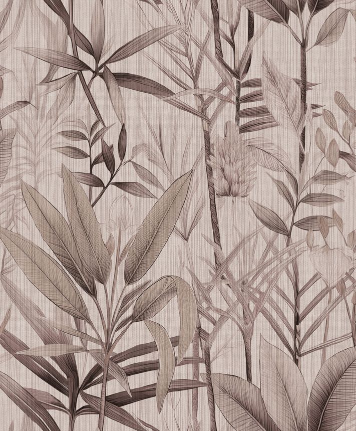 Wallpaper with plants and leaves, brown, 89064, Pia, Novamur