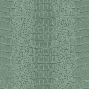 Green non-woven wallpaper, imitation crocodile skin 347772, Luxury Skins, Origin