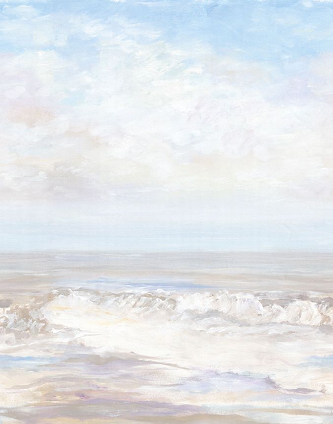 Graphic non-woven wallpaper, beige, blue, sea, horizon, 47944, Tide, Marburg
