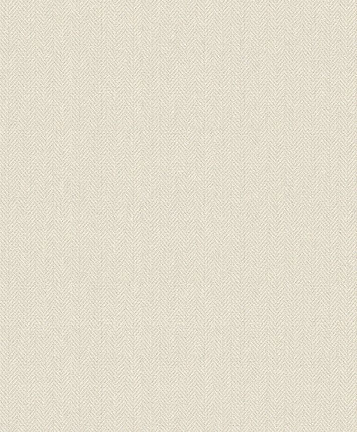 Fabric-look wallpaper with a herringbone pattern, white, 37001, Camargue, Marburg