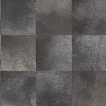 Non-woven wallpaper, a square pattern imitation of gray fur 347327, Luxury Skins, Origin