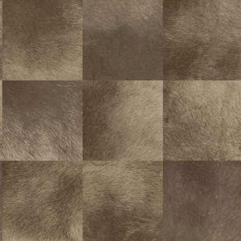 Non-woven wallpaper brown, a square pattern of imitation fur 347325, Luxury Skins, Origin