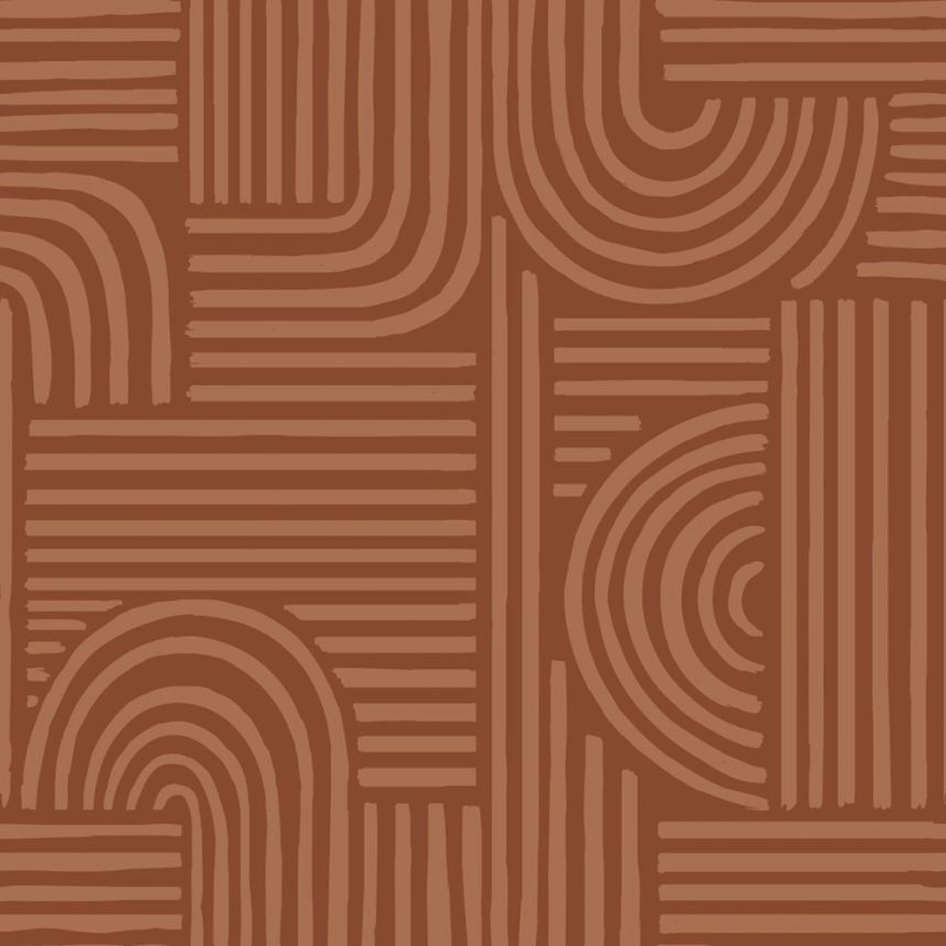 Geometric Wallpaper, Brown, 139938, Color Pop, Esta Home