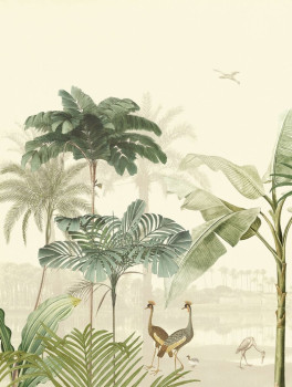 Non-woven wall mural Oasis, palm trees, birds 317403, 212 x 280 cm, Oasis, Eijffinger