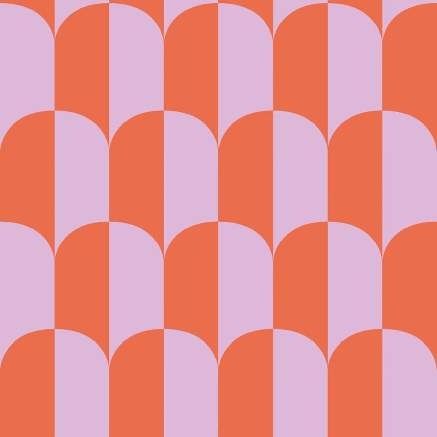 Wallpaper with an Art Deco pattern, pink, red, 139982, Color Pop, Esta Home