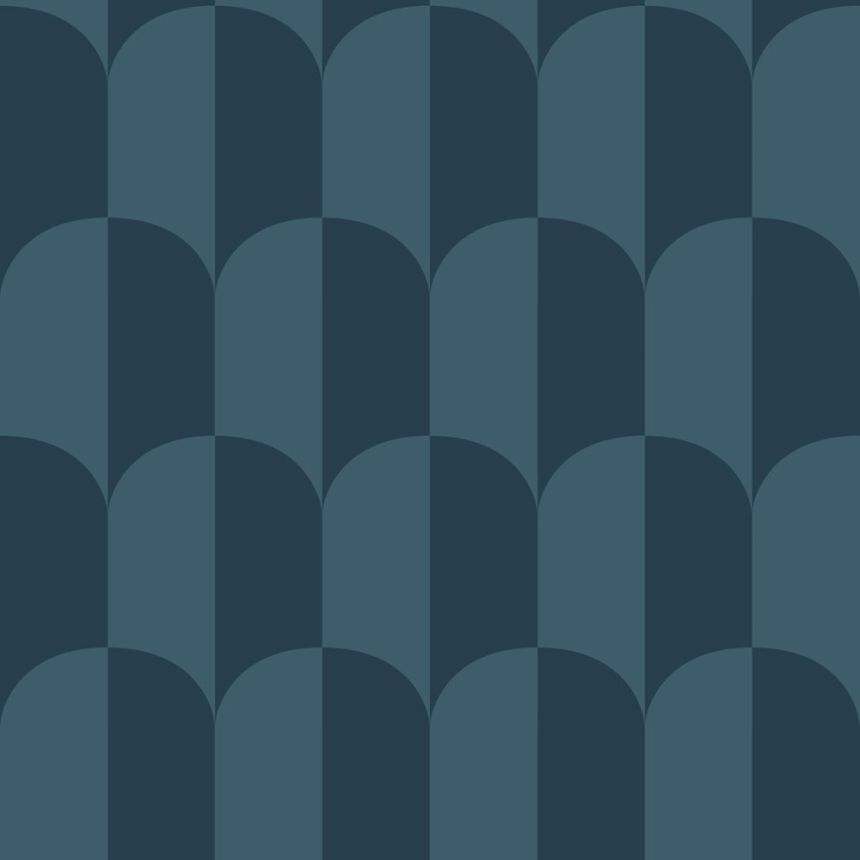 Wallpaper with an Art Deco pattern, blue, 139990, Color Pop, Esta Home