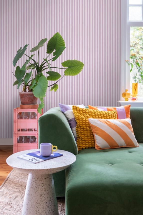 Striped Wallpaper, Purple, 130954, Color Pop, Esta Home