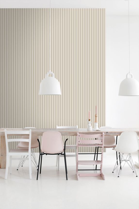 Striped wallpaper, beige-brown, 130955, Color Pop, Esta Home