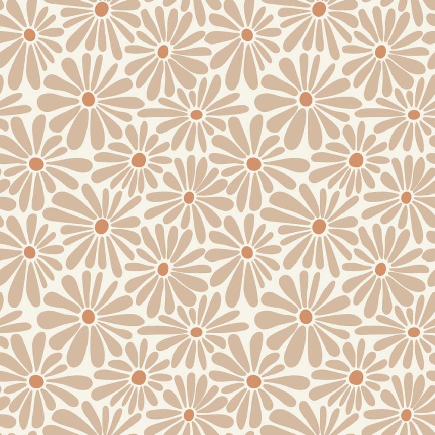 Floral wallpaper, brown, beige, 131148, Color Pop, Esta Home