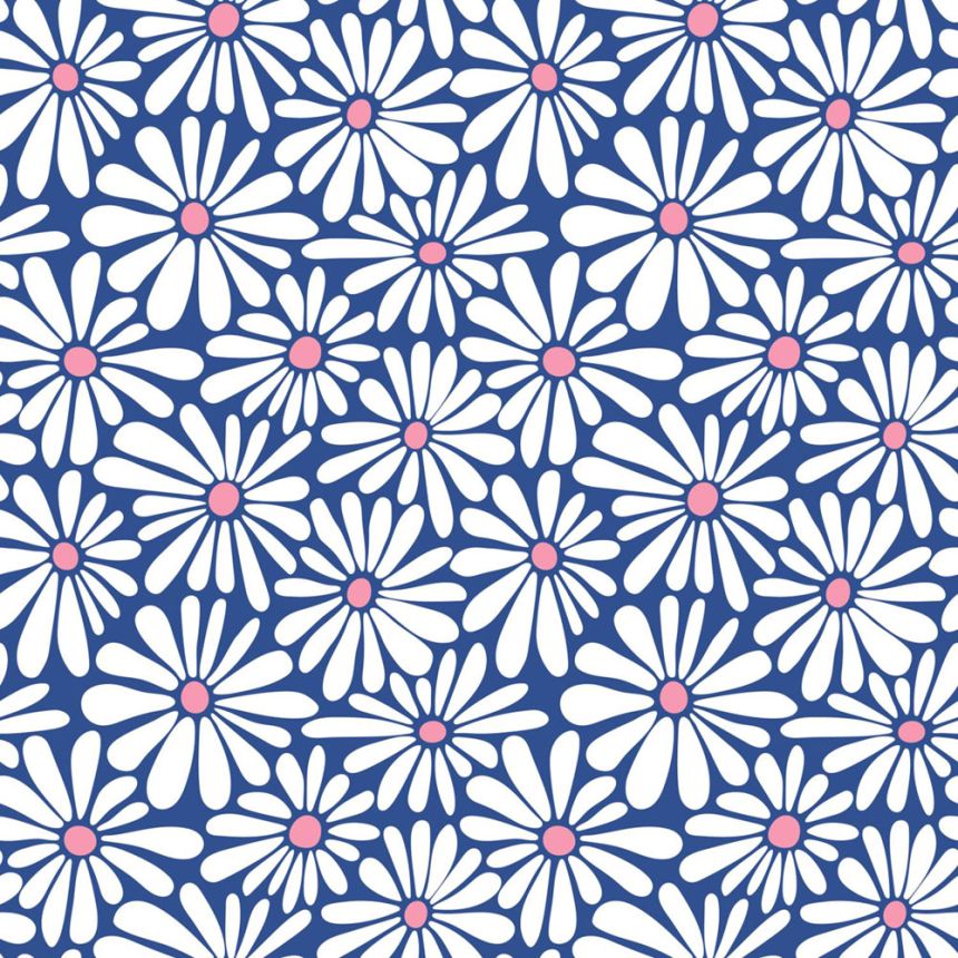 Floral Wallpaper, Blue, White, 131150, Color Pop, Esta Home