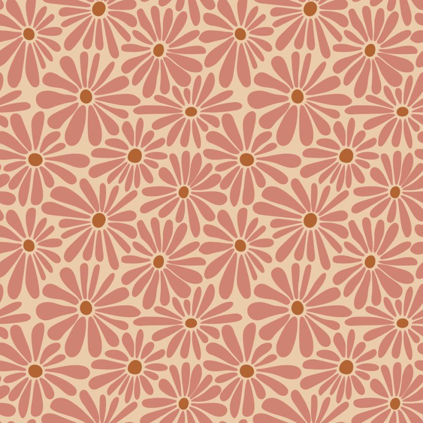 Floral wallpaper, pink, red-brown, 131151, Color Pop, Esta Home