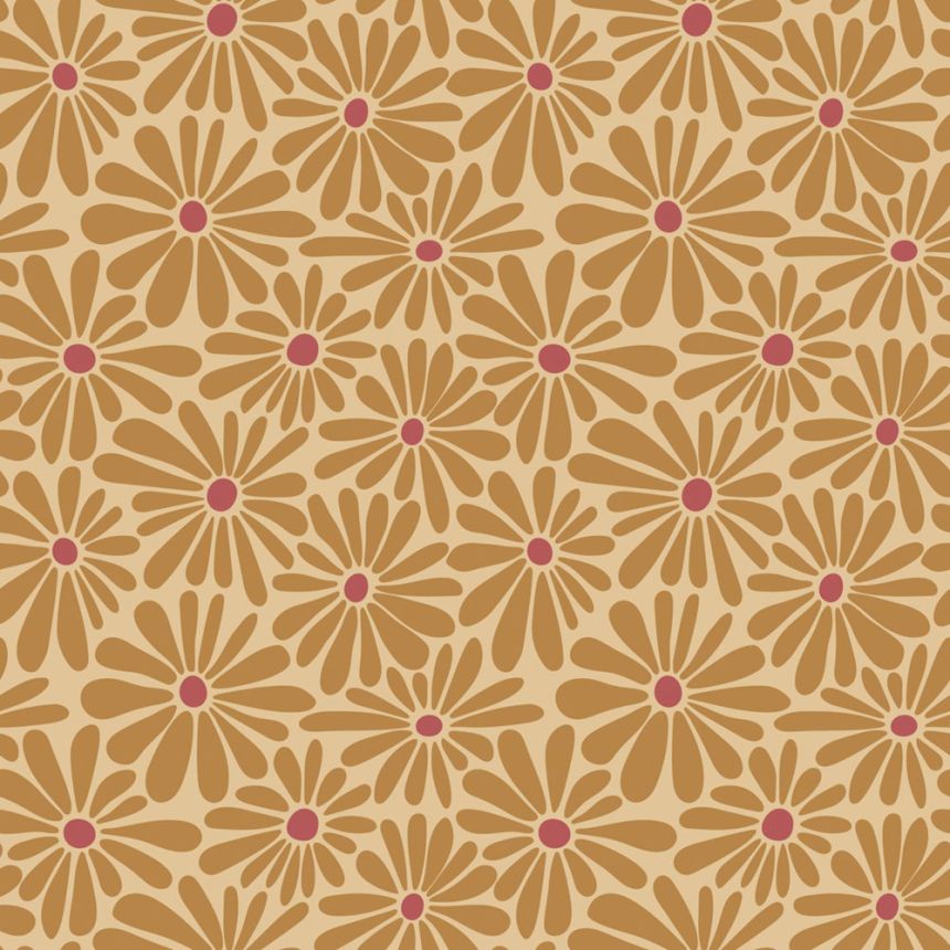 Floral wallpaper, brown, burgundy, 131152, Color Pop, Esta Home