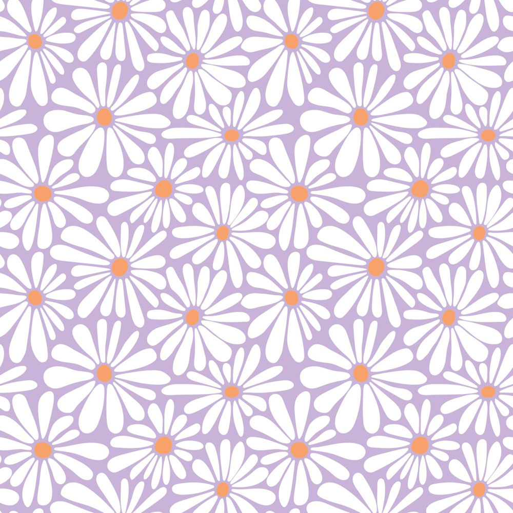 Floral Wallpaper, White, Purple, 131153, Color Pop, Esta Home