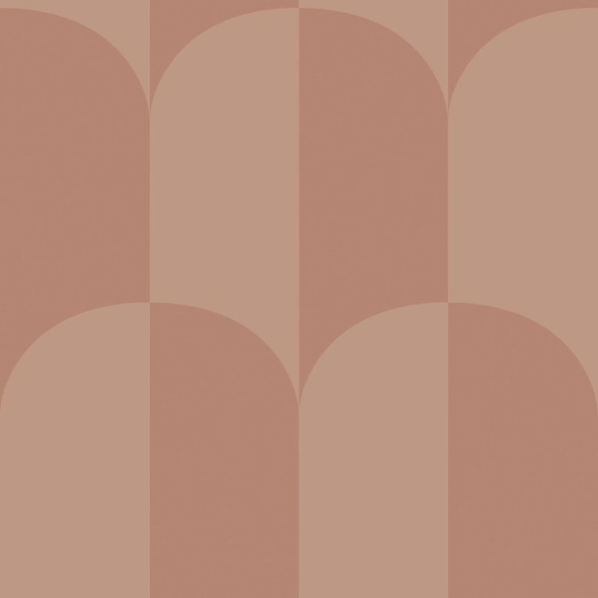 Wallpaper with an Art Deco pattern, red-brown, brown-pink, 131238, Color Pop, Esta Home