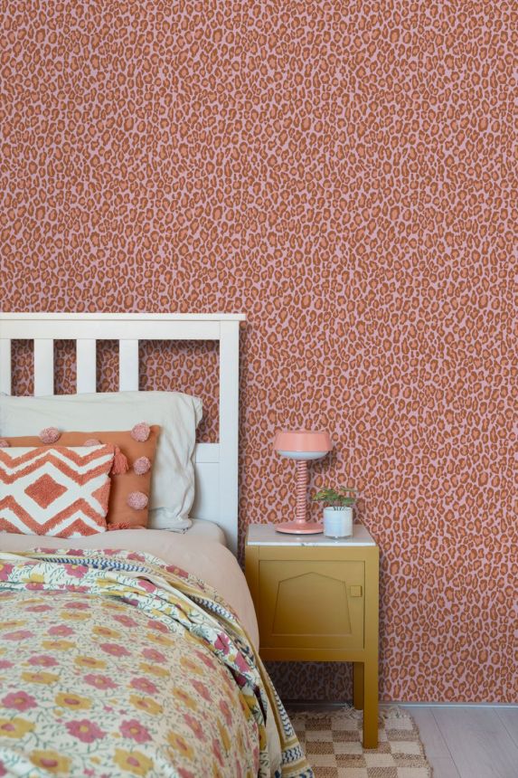 Leopard-print wallpaper, red-brown, pink, 131402, Color Pop, Esta Home