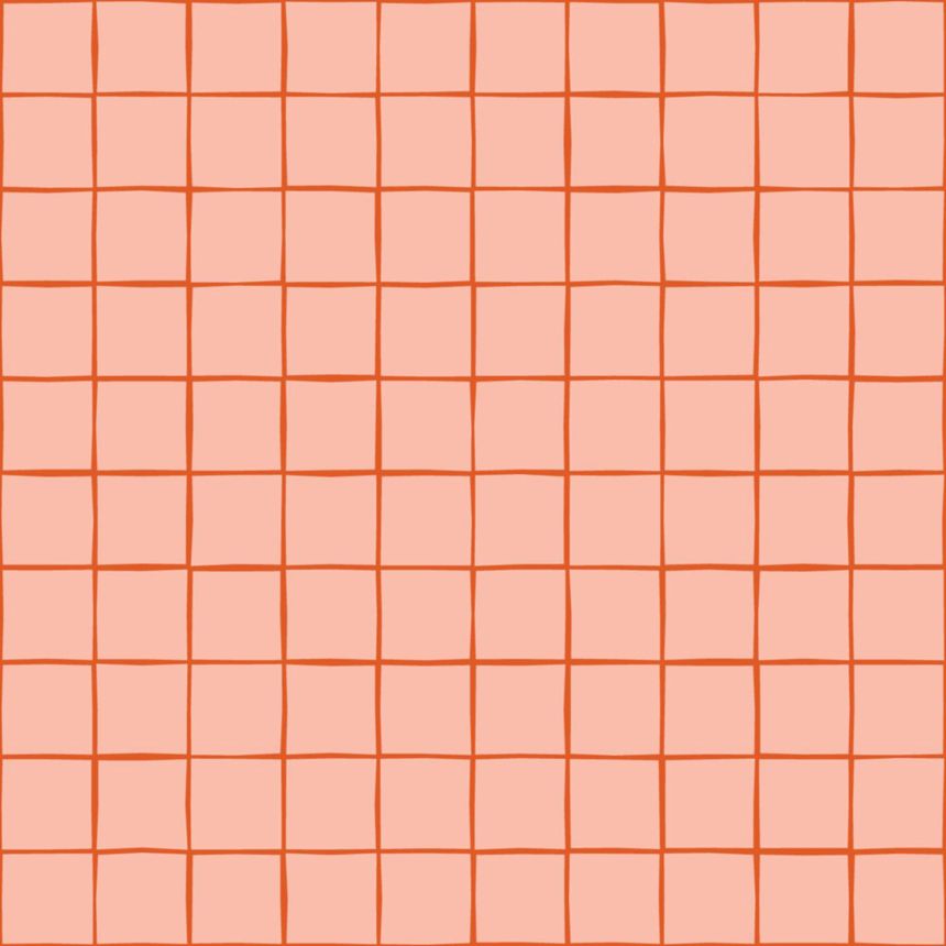 Grid-Patterned Wallpaper, Pink, Red, 131596, Color Pop, Esta Home